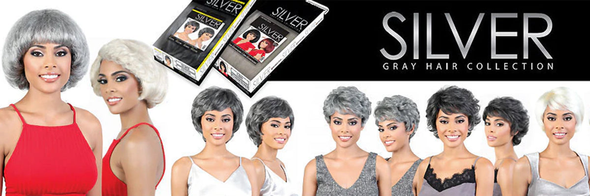 Grey Wigs for Senior Black Women