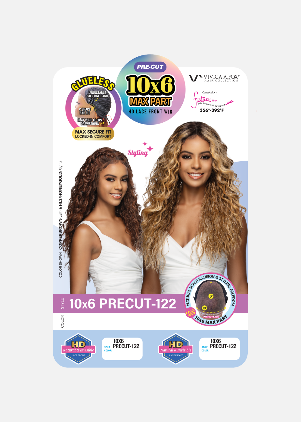 10X6 PRECUT-122 [Full Wig | Glueless Lace Part | HD Natural & Invisible | Kanekalon]
