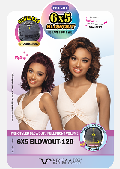6X5 BLOWOUT-120 [Full Wig | Finger Roll | Lace Front Glueless | High Heat Resistant Fiber]