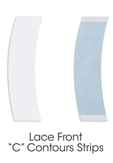 LACE FRONT SUPPORT TAPE BULK [Contours C Strips | Bulk of 1000 PCS | Hypoallergenic]