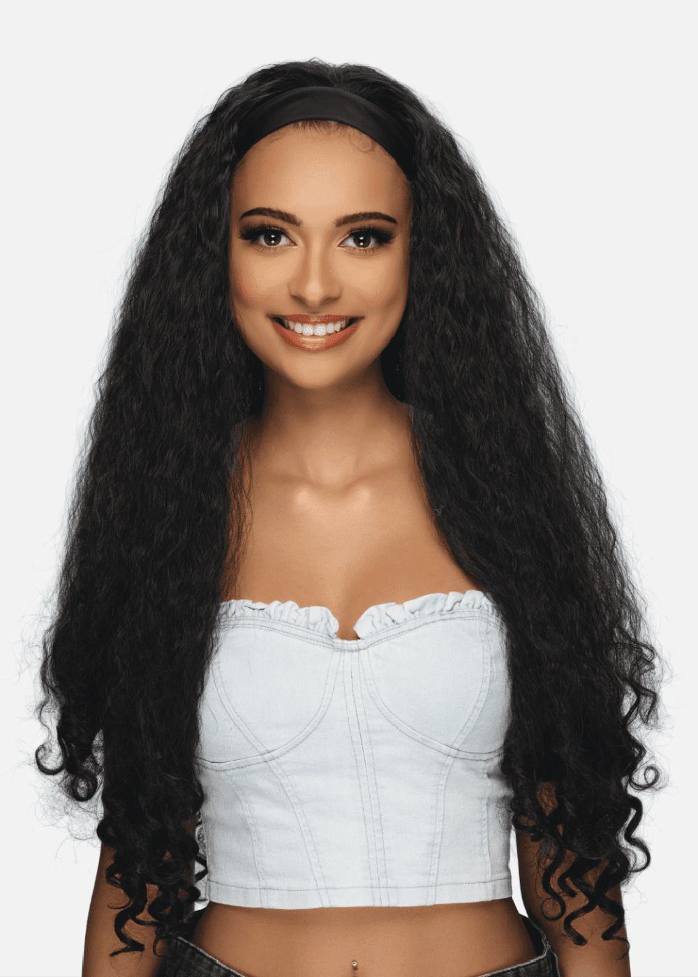 AMB-111 [Headband Full Wig | Adjustable Strap | Glueless | Synthetic Fiber]