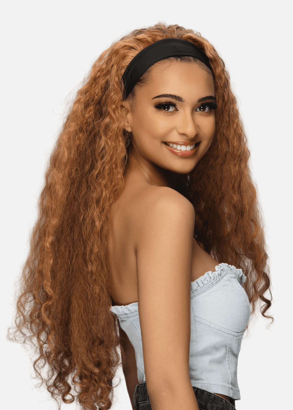 AMB-111 [Headband Full Wig | Adjustable Strap | Glueless | Synthetic Fiber]