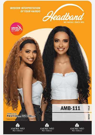 AMB-111 [Headband Full Wig | Adjustable Strap | Glueless | Synthetic Fiber]