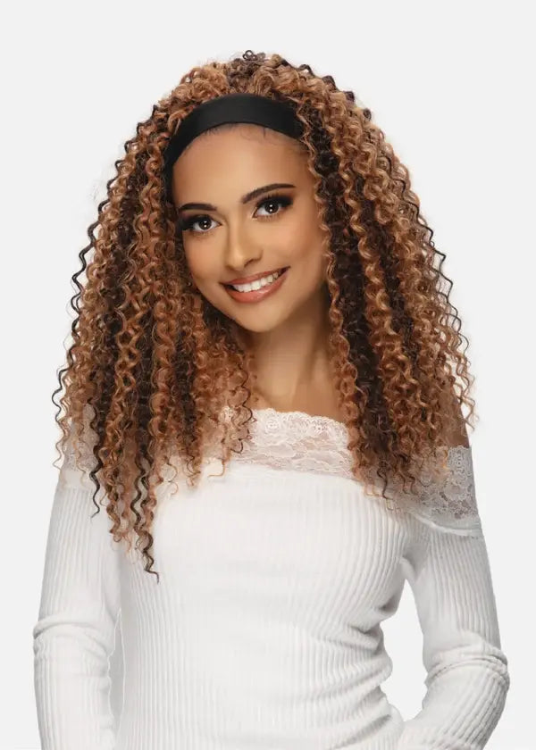 AMB-111 [Headband Full Wig | Adjustable Strap | Glueless | Synthetic Fiber].