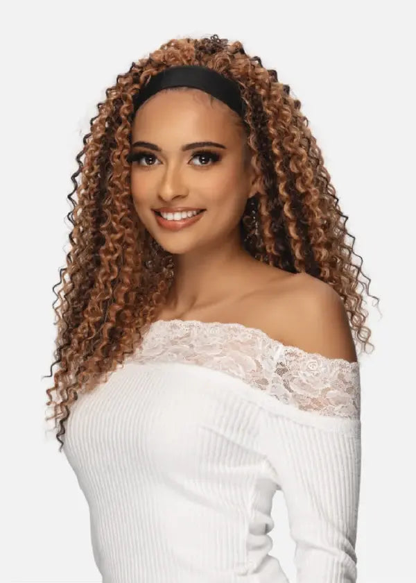AMB-111 [Headband Full Wig | Adjustable Strap | Glueless | Synthetic Fiber].