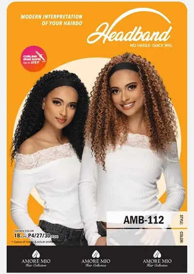 AMB-111 [Headband Full Wig | Adjustable Strap | Glueless | Synthetic Fiber].