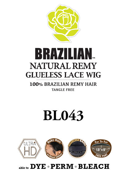 BL043 [Full Wig | Ultra HD Lace 13"x5" Free Part | Tangle Free | 100% Brazilian Natural Remy Hair]