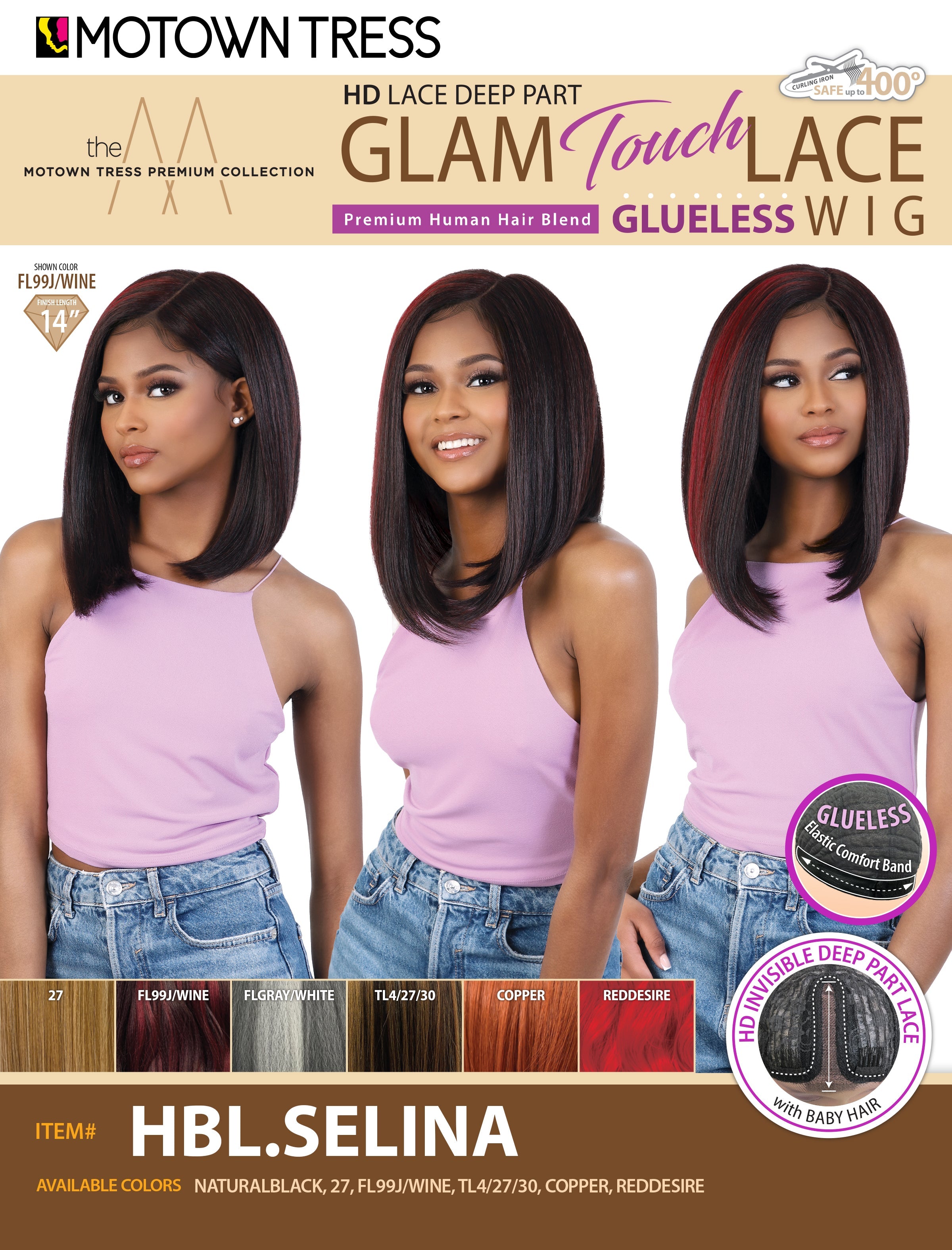 HBL.SELINA [Full Wig | HD Lace Deep Front | Glueless | Human Hair Premium Mix]