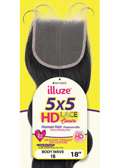 HH ILLUZE 5X5 CLOSURE BODY 18" [HD Lace | Deep 5X5 Fully Hand-Tied | Human Hair Mix]