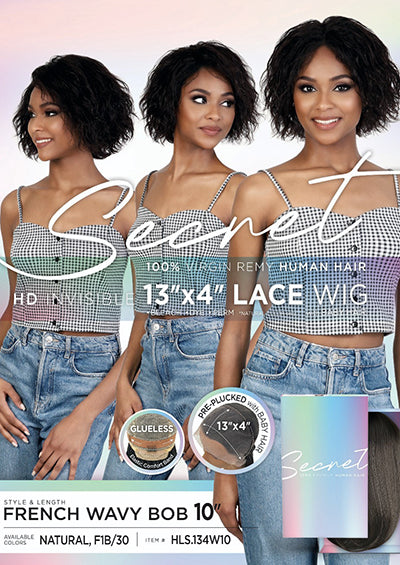 HLS.134W10 [Full Wig | 13x4 Glueless Lace | HD Invisible | 100% Virgin Remy Human Hair | 10 Inch]