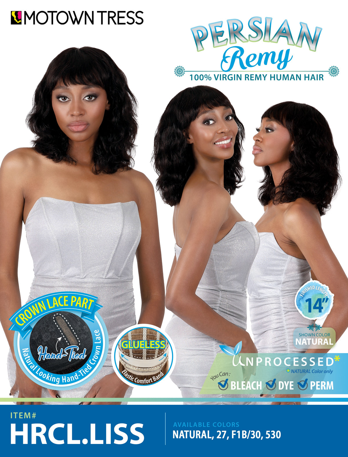 HRCL.LISS [Full Wig | Crown Lace Part | Glueless | Hand-Tied | Persian Remy 100% Human Hair]