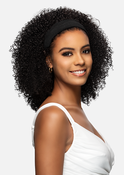 HW-111 [Jerry Curl 3 in 1 Half Wig | Drawstring Cap/Headband | Curling Iron Safe]