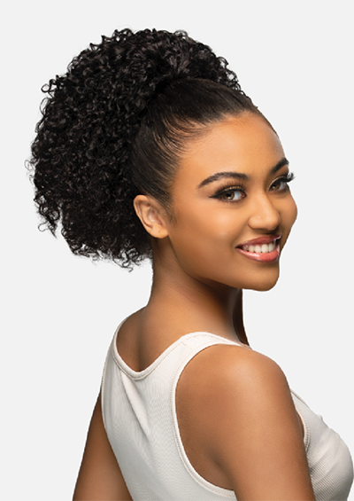 HW-410 [Jerry Curl 3 in 1 Half Wig | Drawstring Cap/Headband | 100% Unprocessed Virgin Remi Hair]