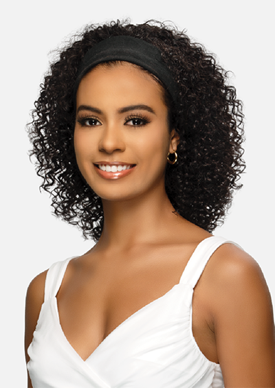 HW-411 [Water Wave 3 in 1 Half Wig | Drawstring Cap/Headband | 100% Unprocessed Virgin Remi Hair]