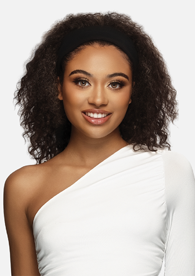 HW-412 [Water Curl 3 in 1 Half Wig | Drawstring Cap/Headband | 100% Unprocessed Virgin Remi Hair]