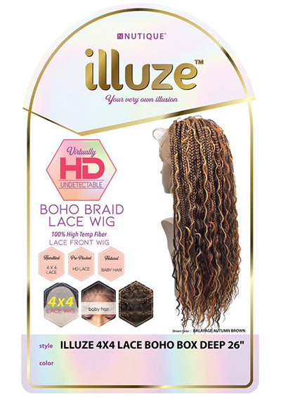 ILLUZE 4X4 LACE BOHO BOX DEEP 26" [Full Wig | Free Part Lace | 100% Hand-Braided | Premium Synthetic]
