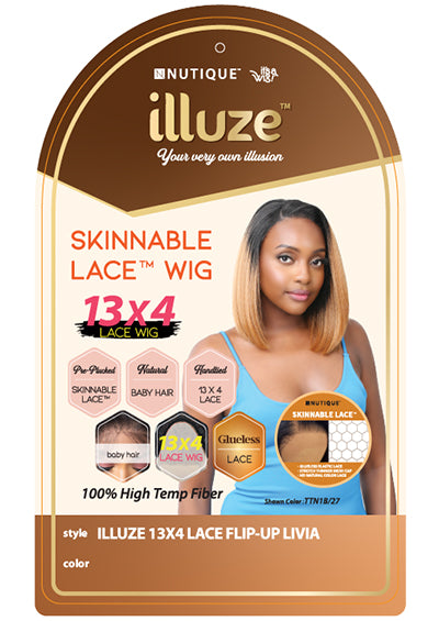 ILLUZE 13X4 LACE FLIP-UP LIVIA [Full Wig | Flexfit Cap | HD Lace Front | Baby Hair High Heat Fiber]