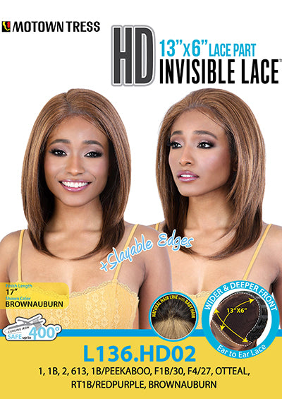 L136.HD02 [Full Wig | HD Invisible Lace | Hi-Temp Synthetic Fiber]