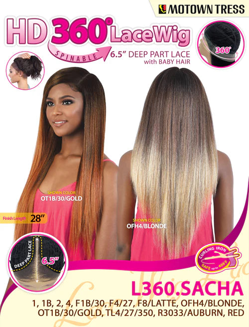 L360 SACHA [Full Wig | HD Deep Part Lace | Curling Iron Safe Synthetic]