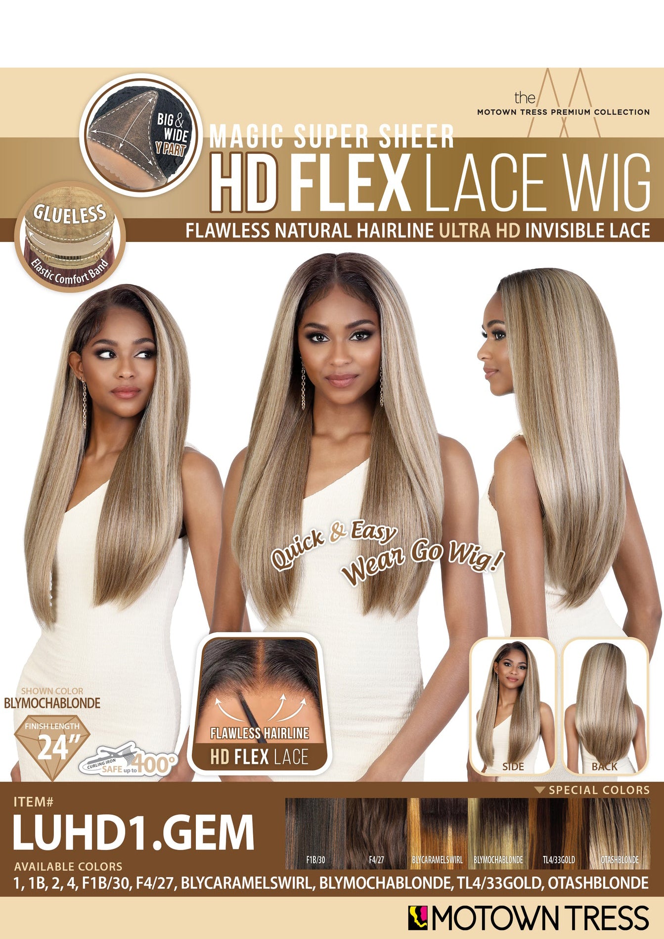 LUHD1.GEM [Full Wig | HD FLEX Lace | Glueless | High Temp Fiber]