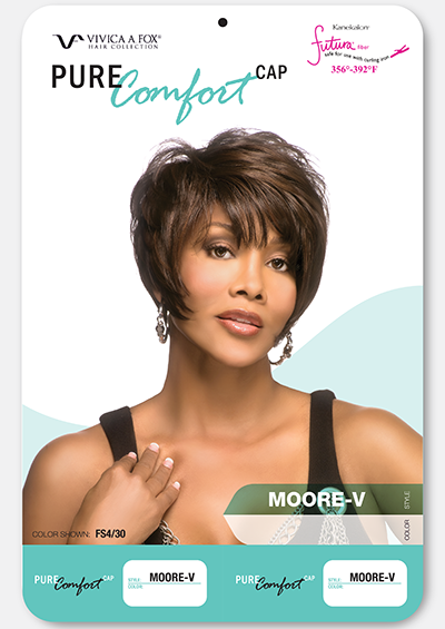 MOORE-V [Full Wig | Pure Stretch Cap | Curl Iron Safe Synthetic]