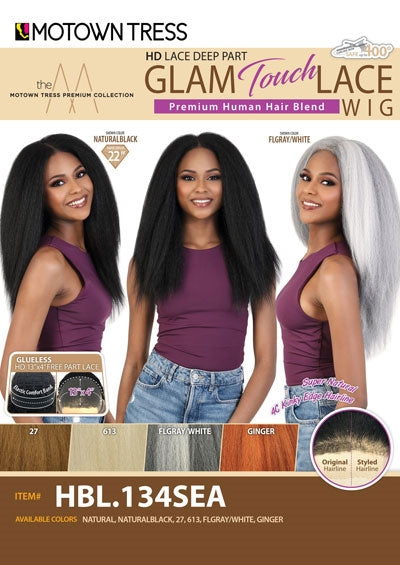 HBL.134SEA [Full Wig  | HD Deep Part | Glam Touch Lace | Human Hair Premium Mix]