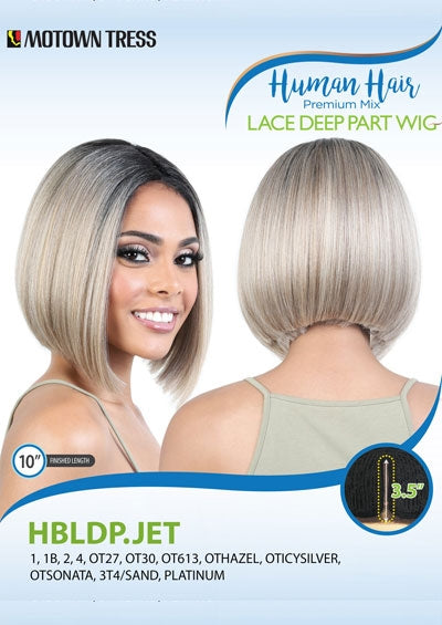 HBLDP.JET [Full Wig | 4" Deep Part Lace | Human Hair Premium Mix]