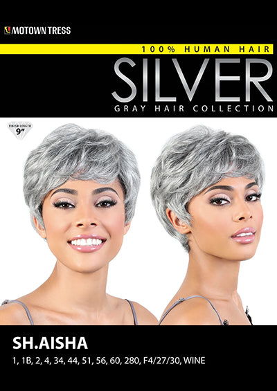 SH. AISHA [Full Wig | Grey Hair | 100% Human Hair]
