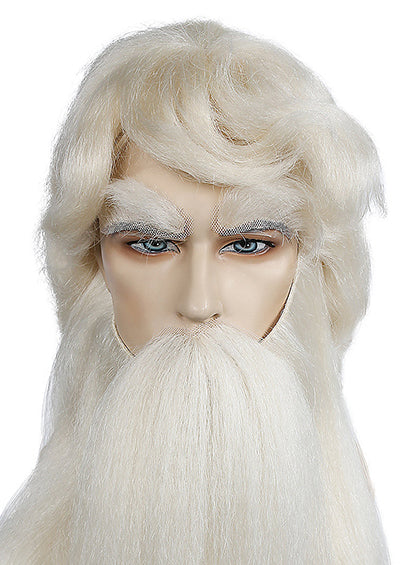 STRAIGHT YAK NATURAL SANTA SET [Wig, Beard & Mustache Set | Synthetic Fiber]