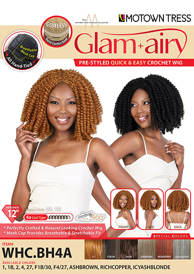 WHC.BH4A [Full Wig | Glueless Lace Part | Hand-Tied | Hi-Temp Synthetic Fiber]